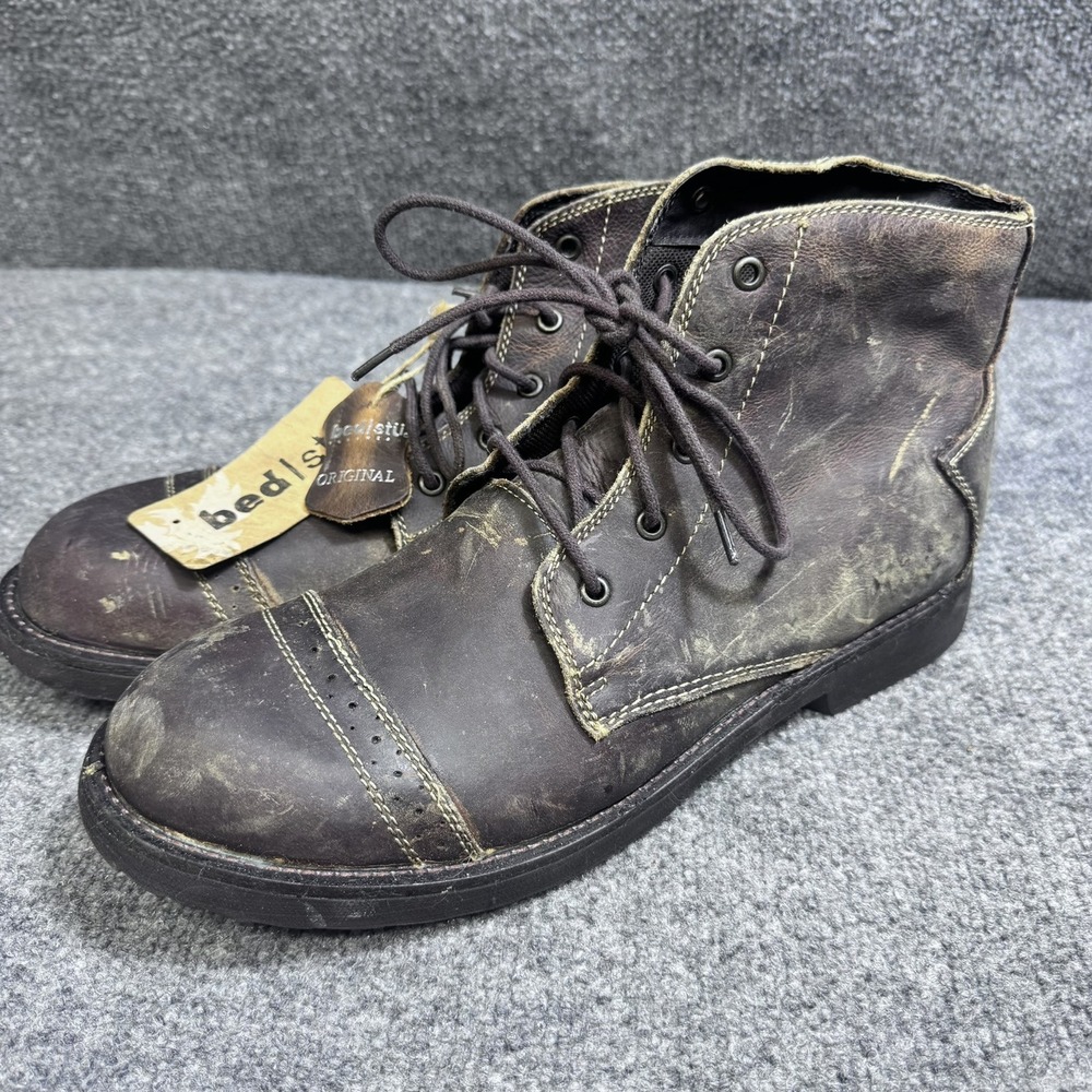 Bed Stu Boots Mens 13 Protege Brown Distressed Leather Cap Toe NEW
